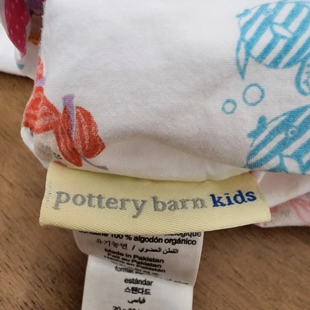 Pottery Barn Kids Bailey Mermaid  Full Size Top Sheet And 2 Standard Pillowcases